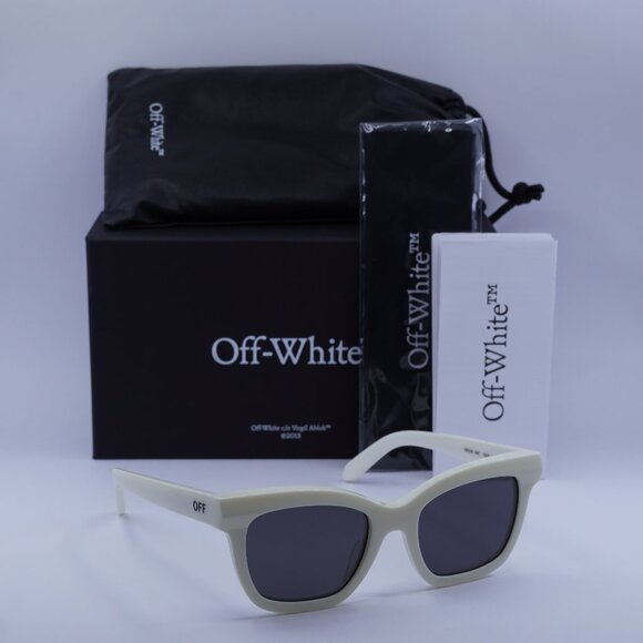 Off-White OERI143 LINCOLN 0107 Square Sunglasses – White/Dark Grey - Picture 1 of 10